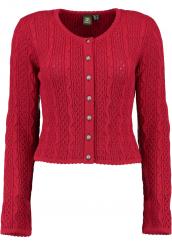 Damen Strickjacke Zopfmuster 34 | rot