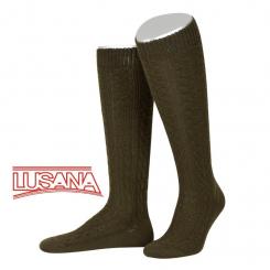 LUSANA Trachtenkniestrumpf in Größe 44-45 44-45 | oliv