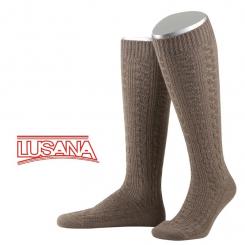 LUSANA Trachtenkniestrumpf in Größe 42-43 42-43 | braun