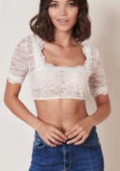 Dirndlbluse Franzi weiß 38 | weiß