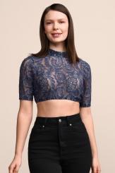 Dirndlbluse Annesca blau 40 | blau
