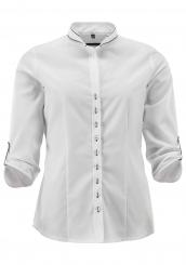 Bluse 7/8 Arm weiß-kornblau 40 | weiß