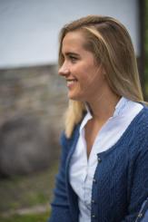 Damen-Strickjacke Zopfmuster 36 | blau