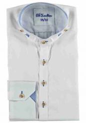 Trachtenhemd Slim Fit in Größe 44 44 | weiß