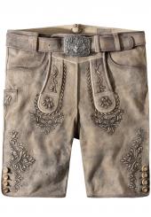 Lederhose kurz Logan hellgrau 46 | grau