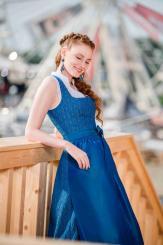 Dirndl Wioletta blau 70cm 34 | blau