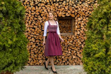 Dirndl Jilian 70cm weinrot in Größe 44 44 | rot