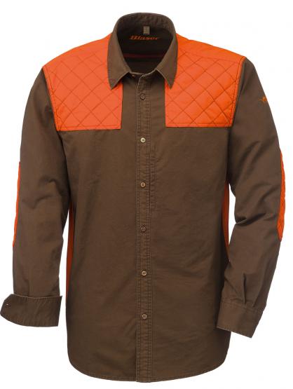 Twill Hemd Modern braun-orange in Größe L L | kariert