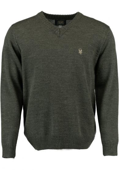 Herren Pullover V-Ausschnitt 50 | oliv