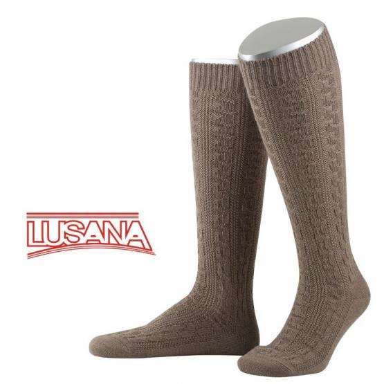 LUSANA Trachtenkniestrumpf in Größe 42-43 42-43 | braun
