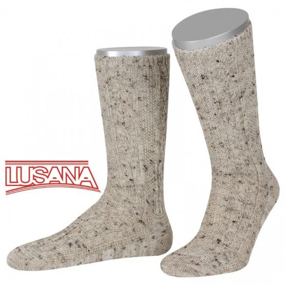 Socke LodenTweed mittelbeige in Größe 46-47 46-47 | natur