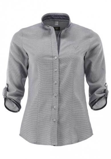Stehkragenbluse 7/8 Arm marine 38 | blau