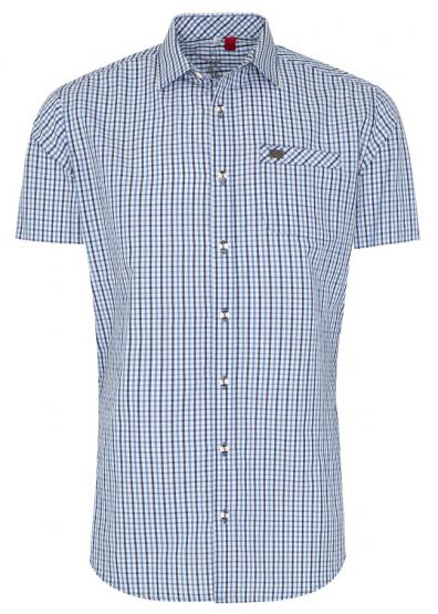 Kanu Hemd KA SlimFit Karo blau in Größe 38 38 | blau