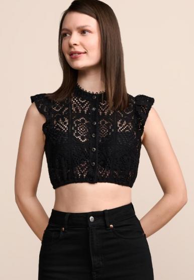 Dirndlbluse Dana schwarz in Größe 38 38 | schwarz