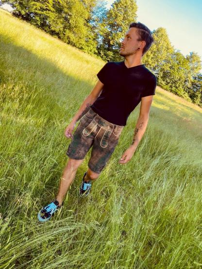 LederGott Lederhose kurz Andy in Größe 50 50 | braun
