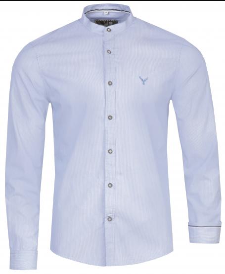 Trachtenhemd Benjamin in Größe L L | blau