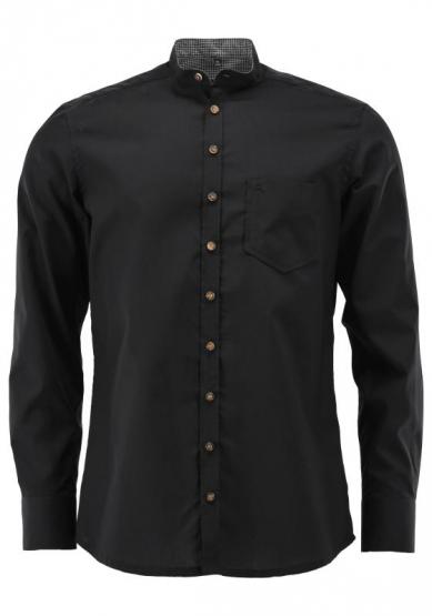 Trachtenhemd SlimFit schwarz 38 | schwarz