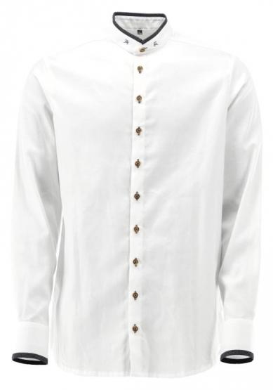 Trachtenhemd SlimFit weiß/anth 42 | weiß