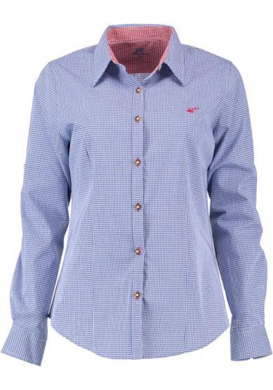 Trachtenbluse mittelblau in Größe 40 40 | blau