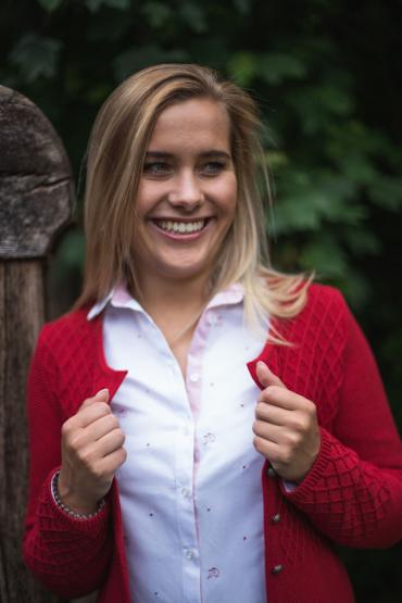 Strickjacke Rautenmuster in Größe 36 36 | rot