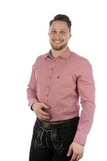 Trachtenhemd Slimfit 38 | rot