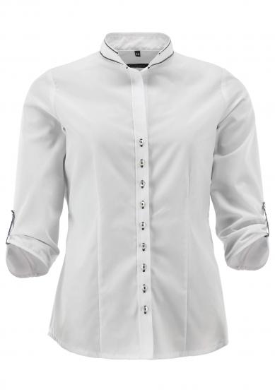 Bluse 7/8 Arm weiß-kornblau 40 | weiß