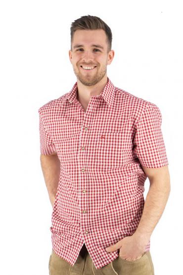 Hemd 1/2 Arm mittelrot 38 | kariert