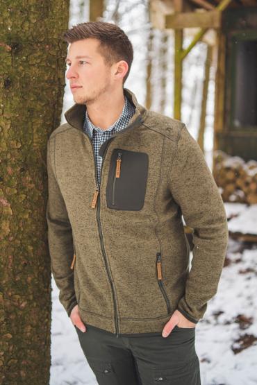 Strick-Fleece-Jacke oliv in Größe XXL XXL | oliv