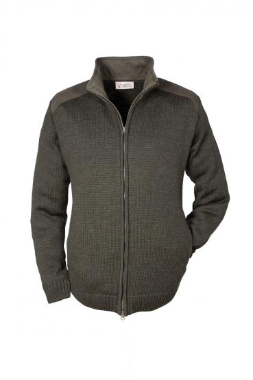 Strickjacke mit Besatz 44 | oliv