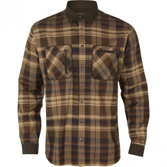 Pajala Hemd beige/braunkariert in Größe S S | braun