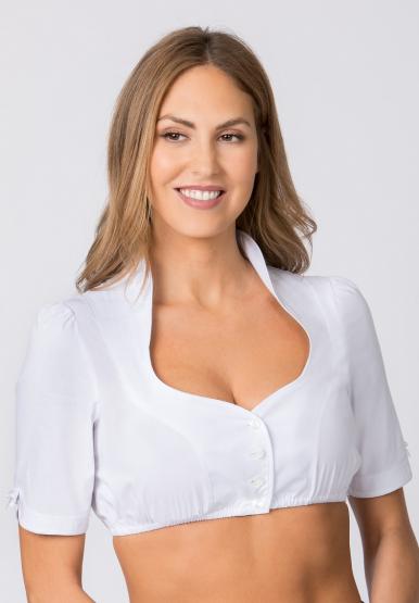 Dirndlbluse B8033 weiss in Größe 36 36 | weiß