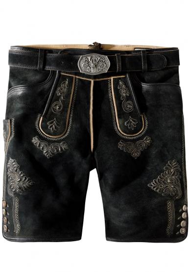 Lederhose Bertl graphit 44 | grau