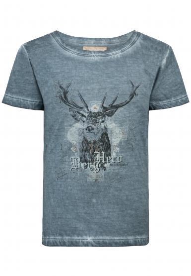 Trachtenshirt Jonah rauchblau 92 | blau