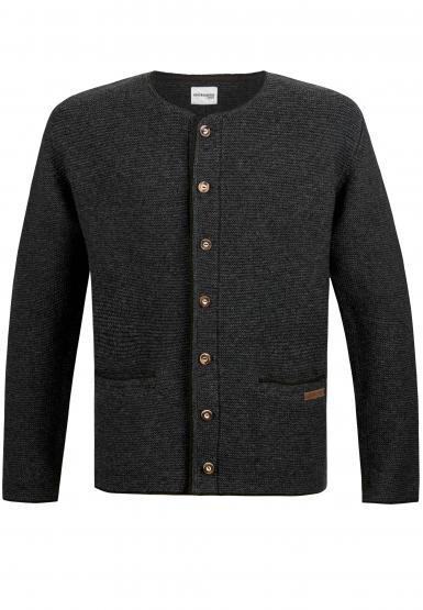 Trachtenstrickjacke Castello in Größe 52 52 | anthrazit