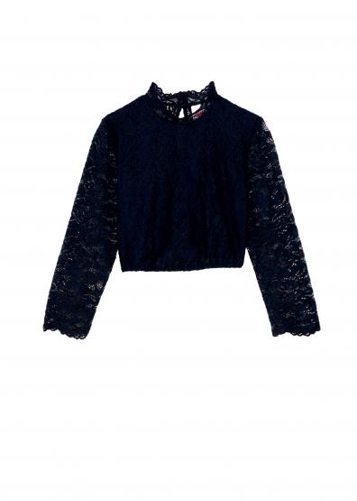 Dirndlbluse Amsterdam dkl.-bla in Größe 34 34 | blau