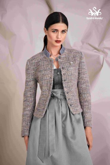 Trachtenjacke Baiser taupe 36 | blau