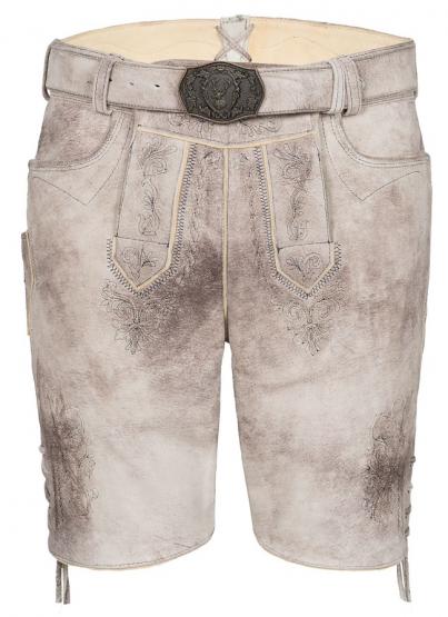 Herren TrachtenLederhose kurz^ in Größe 50 50 | beige