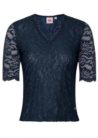 Trachtenbluse Arktis dkl.-blau 34 | blau