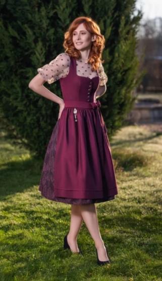 Dirndl Jil 70cm marsalla in Größe 40 40 | rot