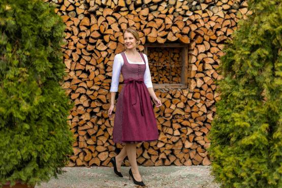 Dirndl Jilian 70cm weinrot in Größe 44 44 | rot